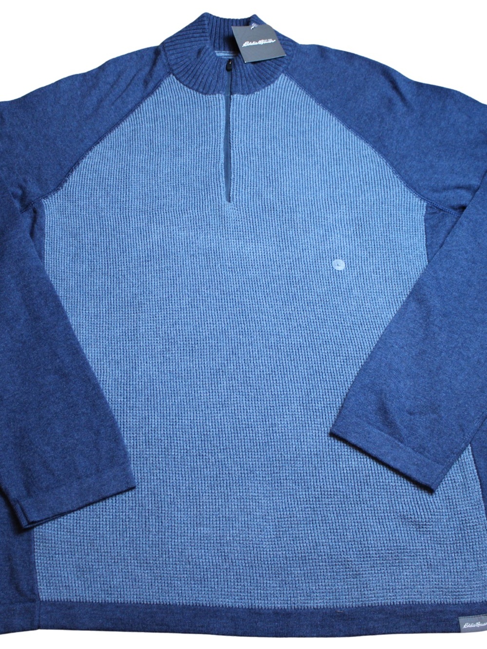 Men’s Eddie Bauer Tallus Blue 1/4 Zip Pullover Sweater Blue Size Large